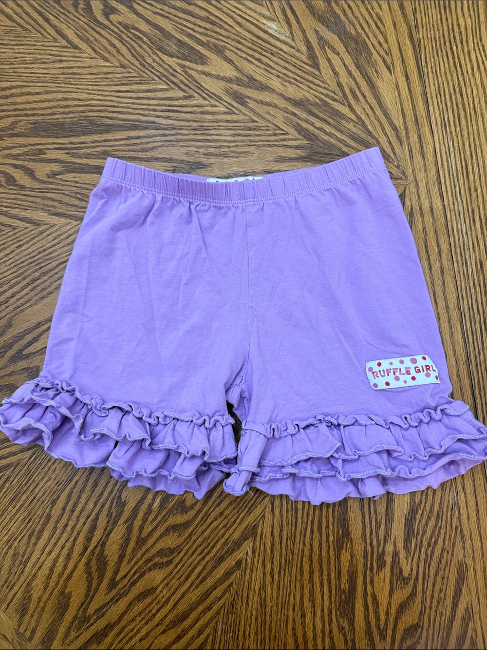 Ruffle Girl Lavender Purple Ruffle Hem Girl Kids Shorts Sz 7